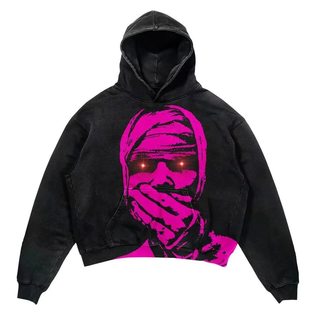 Gótico harajuku feminino roupas esportivas tend impresso hoodie nova roupas de rua dos homens e das mulheres com zíper com capuz bebê emo menina y2k topo novo