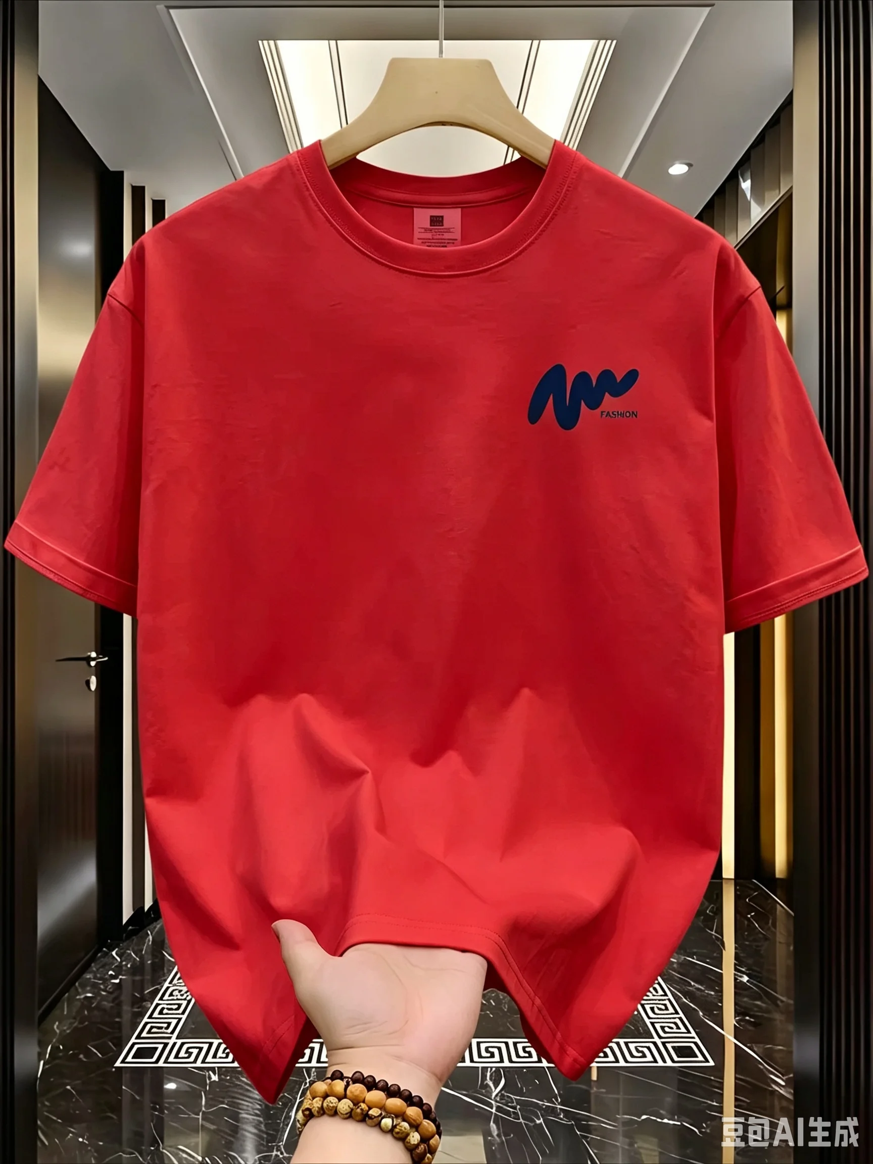 2026 Heißer Verkauf Herren Sommer Lässiges, lockeres, modisches, schlichtes T-Shirt mit Buchstabenmuster, bedruckt, bequem, Rundhals, Kurzarm – Detail 6