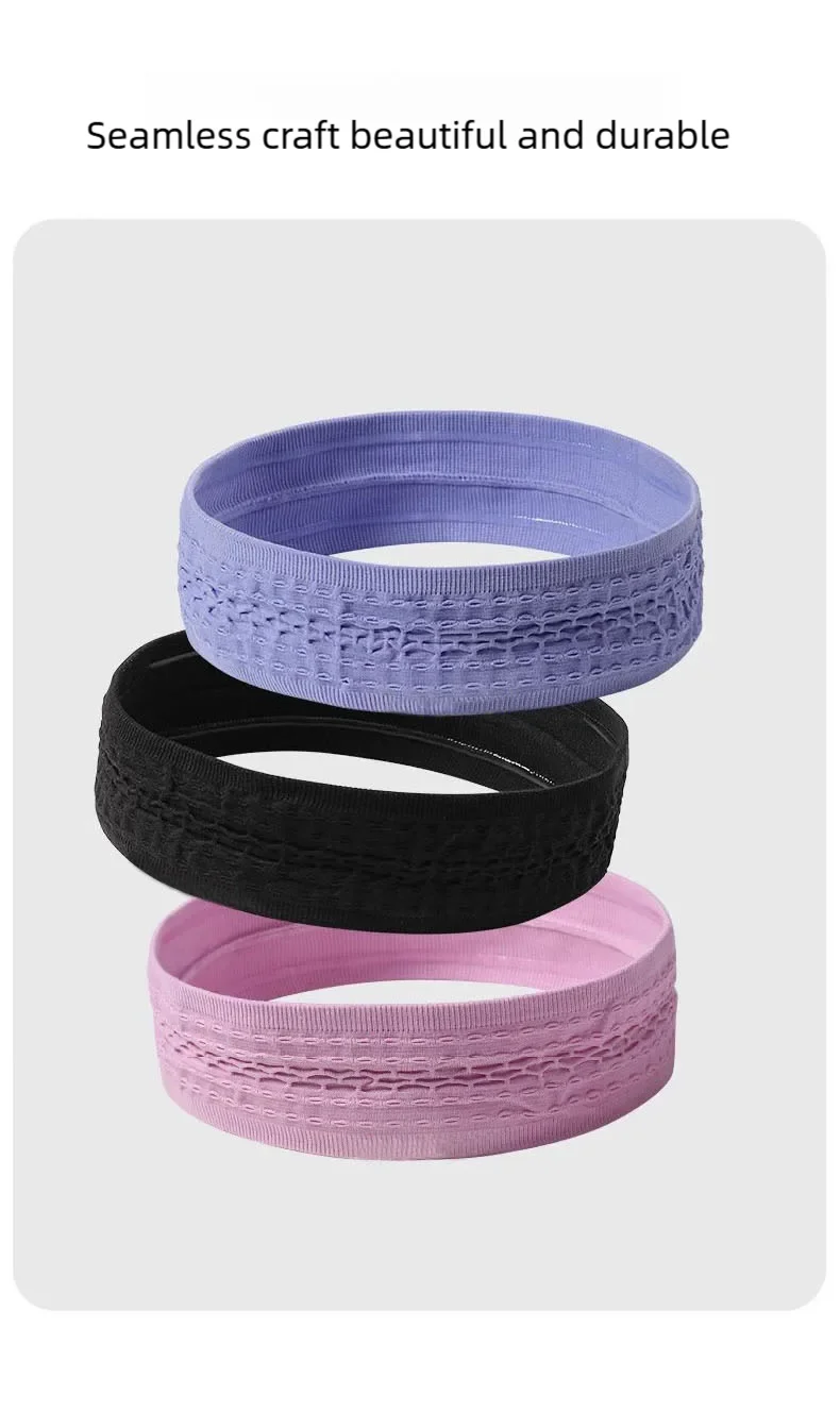 Unisex Basic Solid  Color Non-Slip Moisture Wicking Workout  Running Sports Yoga Leisure Sweat-Absorbing Headband image 6