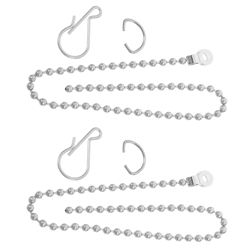 

2 Pcs Flap Chain Replaceable Toilet Flush Handle Replacement Home Accessory Stainless Steel Flapper Hook Supply