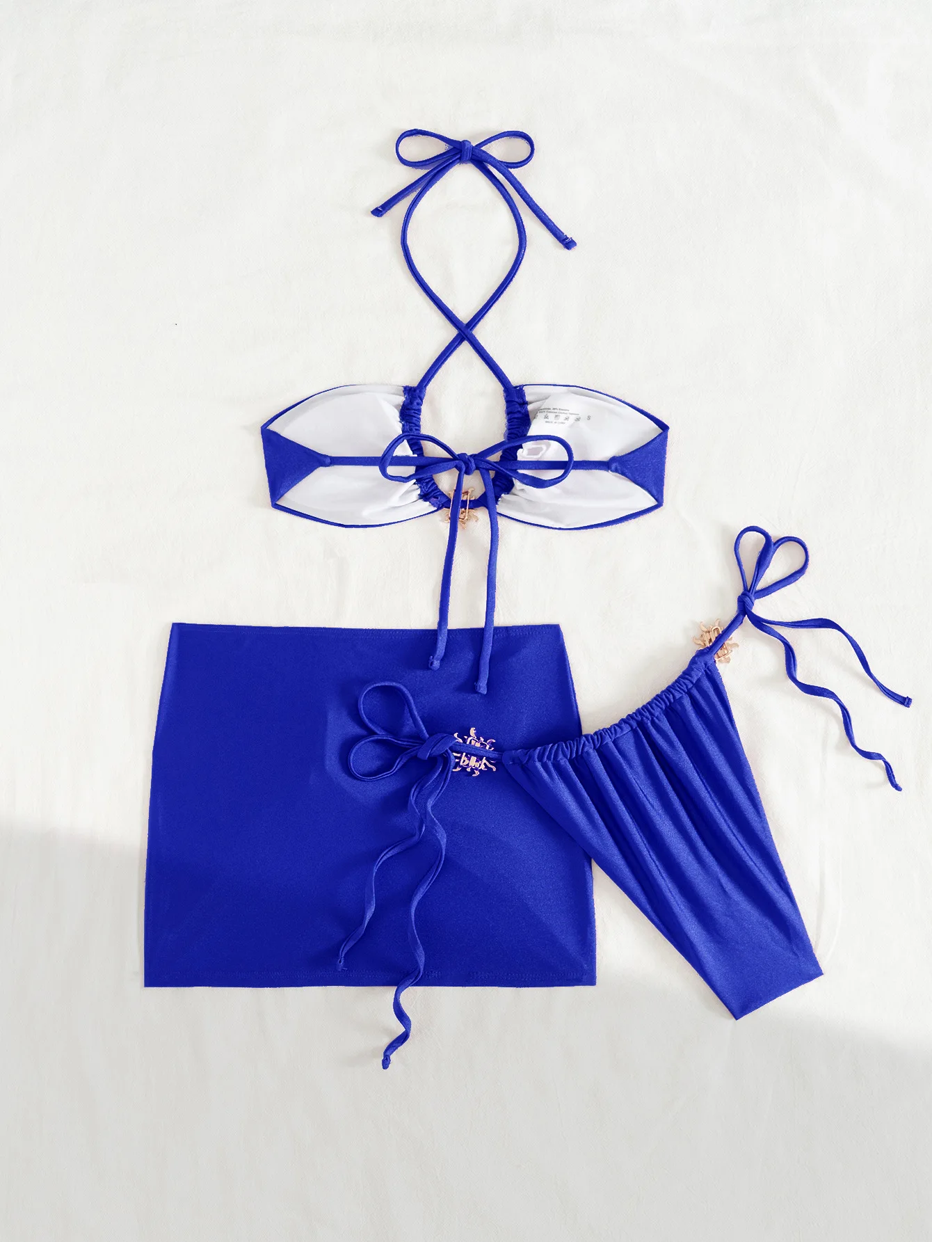 섹시한 반다나 홀터 타이 비키니 세트 3종 주름 미니 스커트 수영복 비치웨어 비키니 탱키니 트리키니