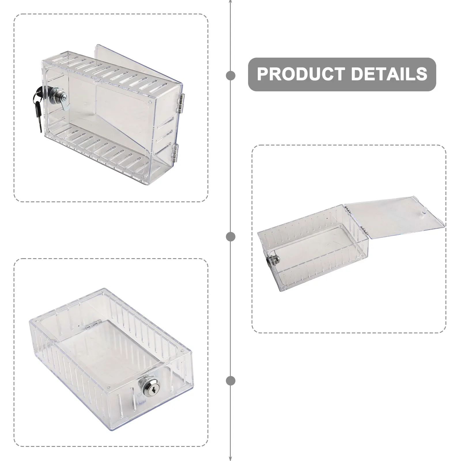 20*12*5.7cm Combination Lock Box Resistant To Discoloration Easy Installation High-quality for acrylic Material Office