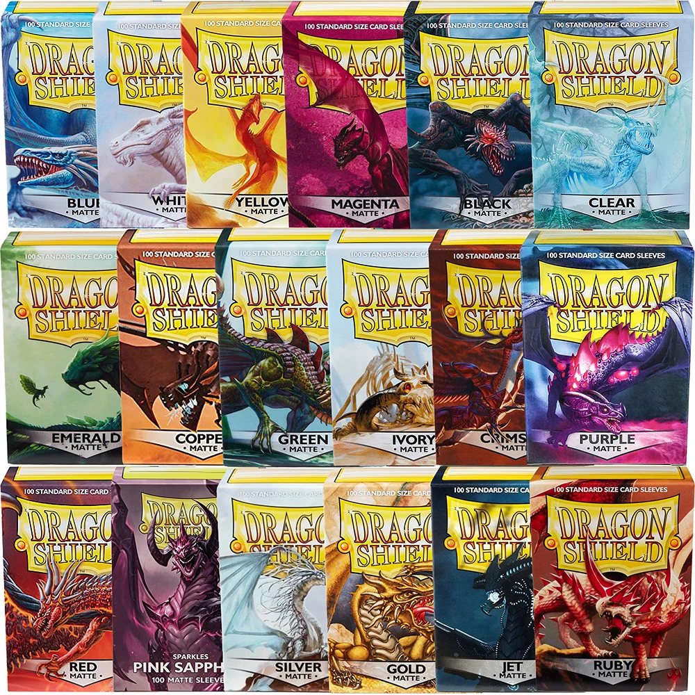 Dragon Shield 100 Standard Size Card Sleeves Multi-color Matte Card Sleeves Board Games Cards Playing TCG Sleeves Protector