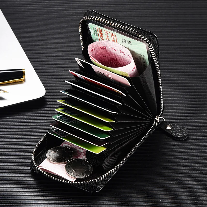 Kurze Kartenhülle für Bankkarten und Visitenkarten, Koreanische Edition, Tragbare Handtasche mit Reißverschluss und Clip, Vertikaler Kartenhalter – Detail 14