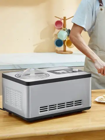 SucceBuy Automatic Ice Cream Maker with Built-in Compressor 2 Quart No Pre-freezing Fruit Yogurt Machine Electric Sorbet Maker