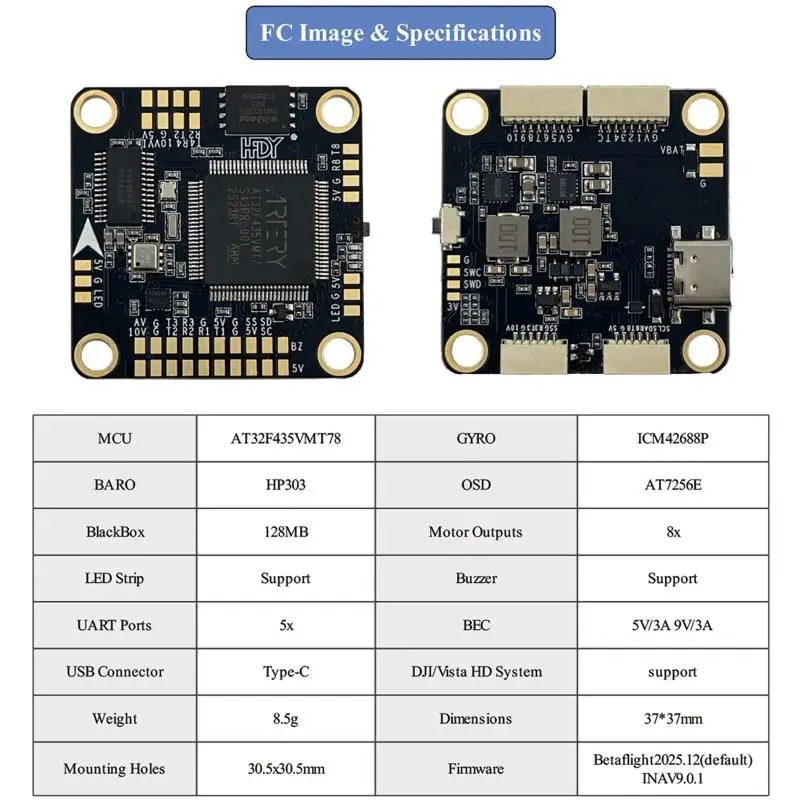 

R53C 4in1 62A AM32 ESC And F435 Flight Controller For Stable, Secure FPV Flights FPV Racing