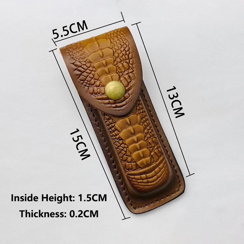 1pc Cowhide Cow Leather Holster Sheath Scabbard for Folding Knife Swiss Army Knives Pocket Jackknife Small Pliers Tool Case Bag