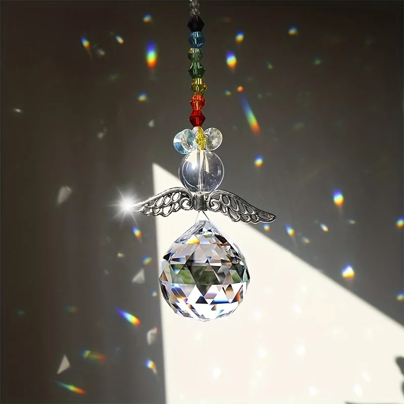 1pc Suncatcher Angel Crystal Light Orb Outdoor Window Gift decorazioni da appendere per la casa