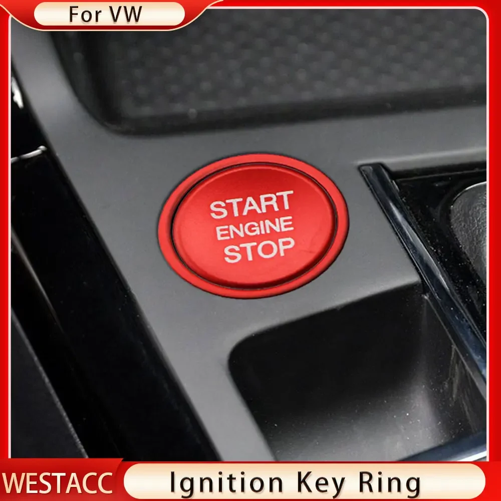 Car Engine Ignition Key Ring Cover Trim for VW Golf 7 MK7 VII GTI R Tiguan Jetta CC Arteon Passat B8 Touareg T-roc Accessories