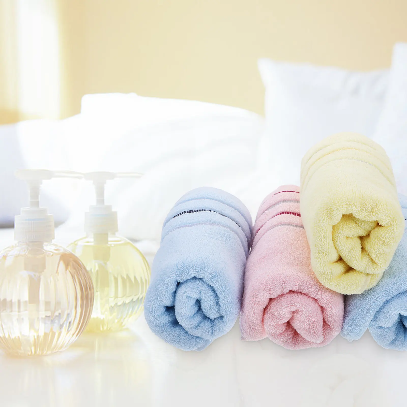 Heavy-Duty Cotton Bath Towel Set 4pcs, Ultra-Soft Absorbent & Breathable, Machine Washable Eco-Friendly
