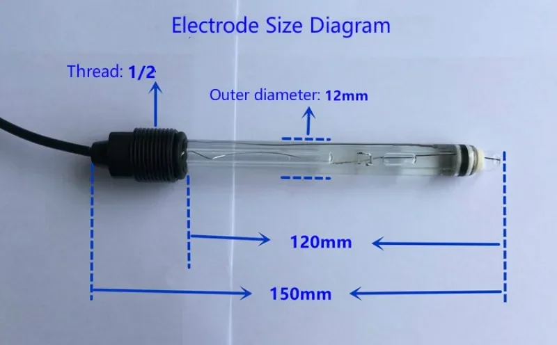 Industrial on-line high temperature PH glass electrode, strong acid and strong base PH electrode, corrosion resistant PH probe