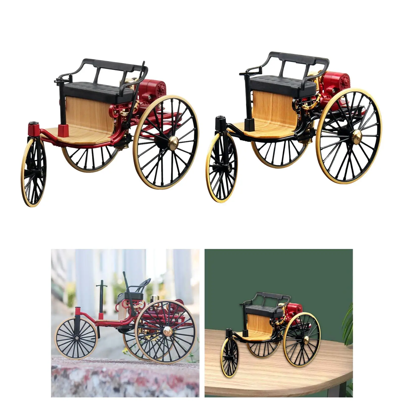 

Alloy Diecast 1/12 Miniature Model Tricycle Scenery for DIY Projects Gifts