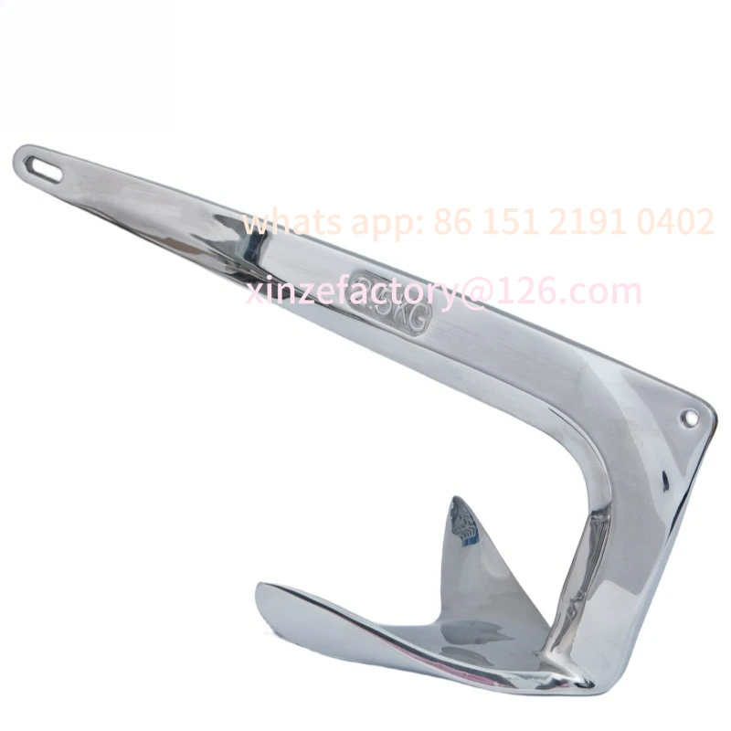 

Customizable 316 stainless steel anchor 2~ 50kg large grip marine hardware accessories yacht fishing boat fixed anchor