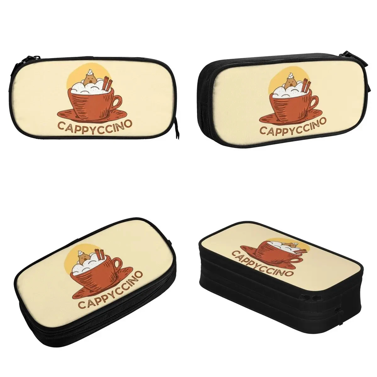 Cute Cappyccino Pencil Case Lovely Capybara Pen Holder Pencil Bags Girl Boy Big Capacity Students School Cosmetic Pencilcases