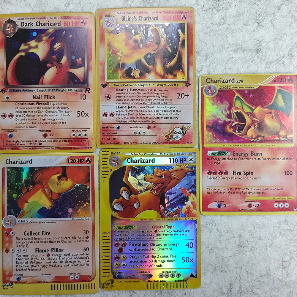 PTC Charizard Cards Shining Local Laser Ex GX VMX Hobbies Rare Collection Battle Card Exquisite Collection Game Toys Gifts
