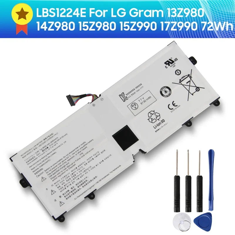 

Replacement Battery LBS1224E For LG Gram 13Z980 14Z980 15Z980 15Z990 17Z990 New Spare Battery Batteries 72Wh