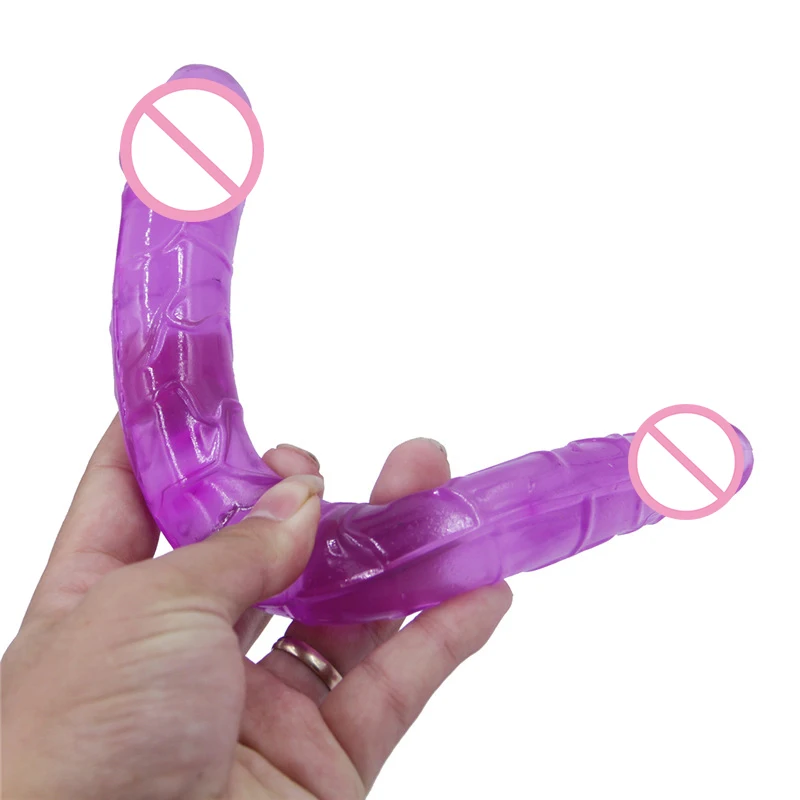 Double Sided Dong Jelly Dildo Penis Dick U Shape Artificial Penis Vagina Anal Plug G Spot Massager Lesbian Sex Toy For Women Man