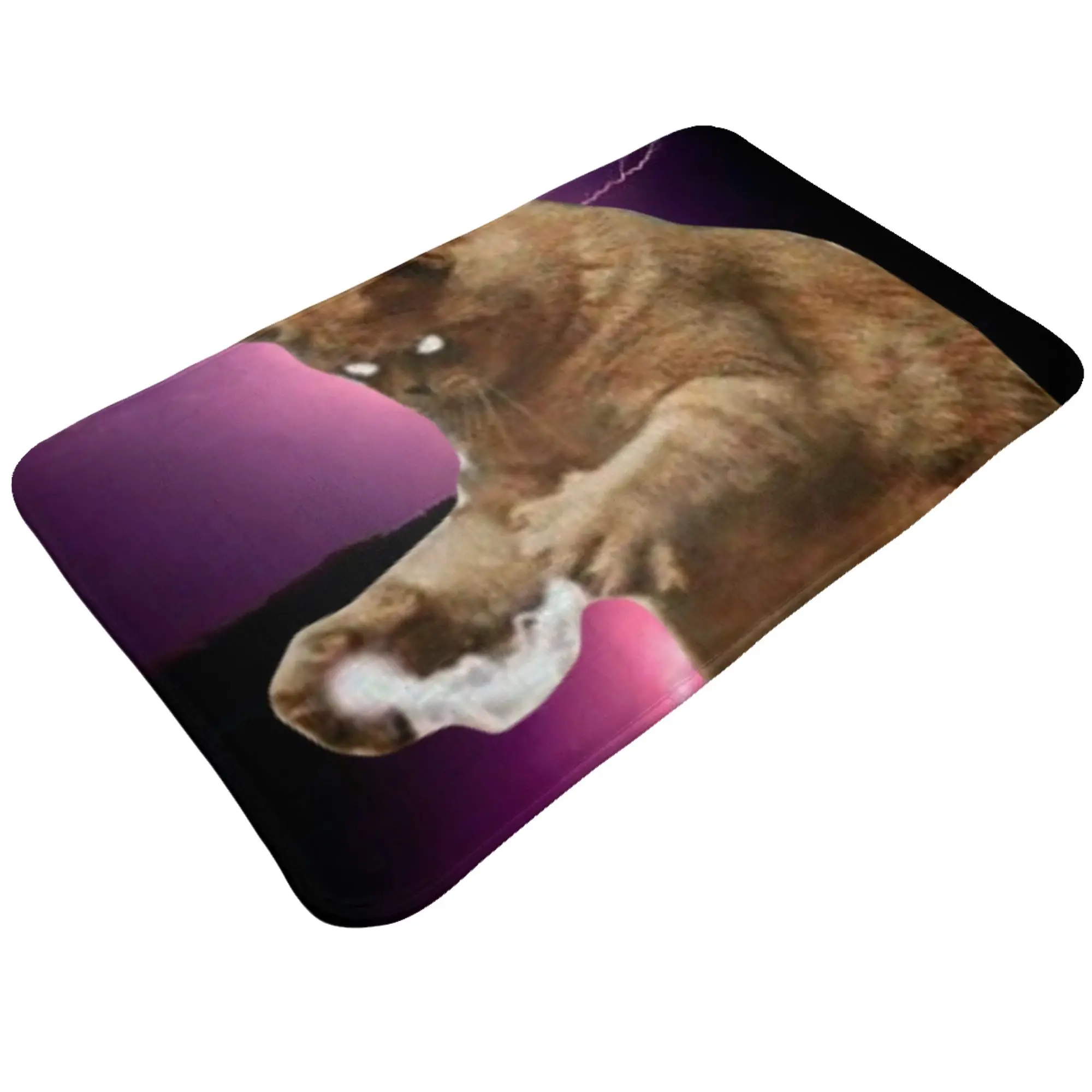 Cat Pouring Milk Purple Lightning Background Non-slip Doormat Bedroom Mat  Balcony Indoor Home Decor