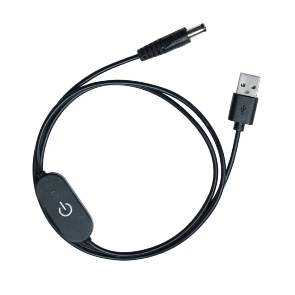 USB to DC5521 1000mm Power Cable 2 Pcs with Touch Dimmer Switch for LED Strip Lights Desk Lamps Mirror Lamps 12V Fans