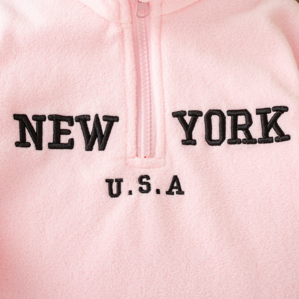Baby-Mädchen-Winterpullover aus Baumwolle, einfarbig, mit Schriftzug, langärmeliger Baby-Mädchen-Hoodie, süße und warme Mädchenkleidung. – Detail 5