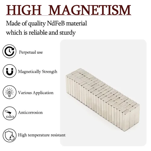 Imagen 2 del producto Imán de neodimio de bloque súper fuerte de 30x10x5mm imanes potentes N35 imán magnético permanente para refrigerador NdfeB 30x10x5