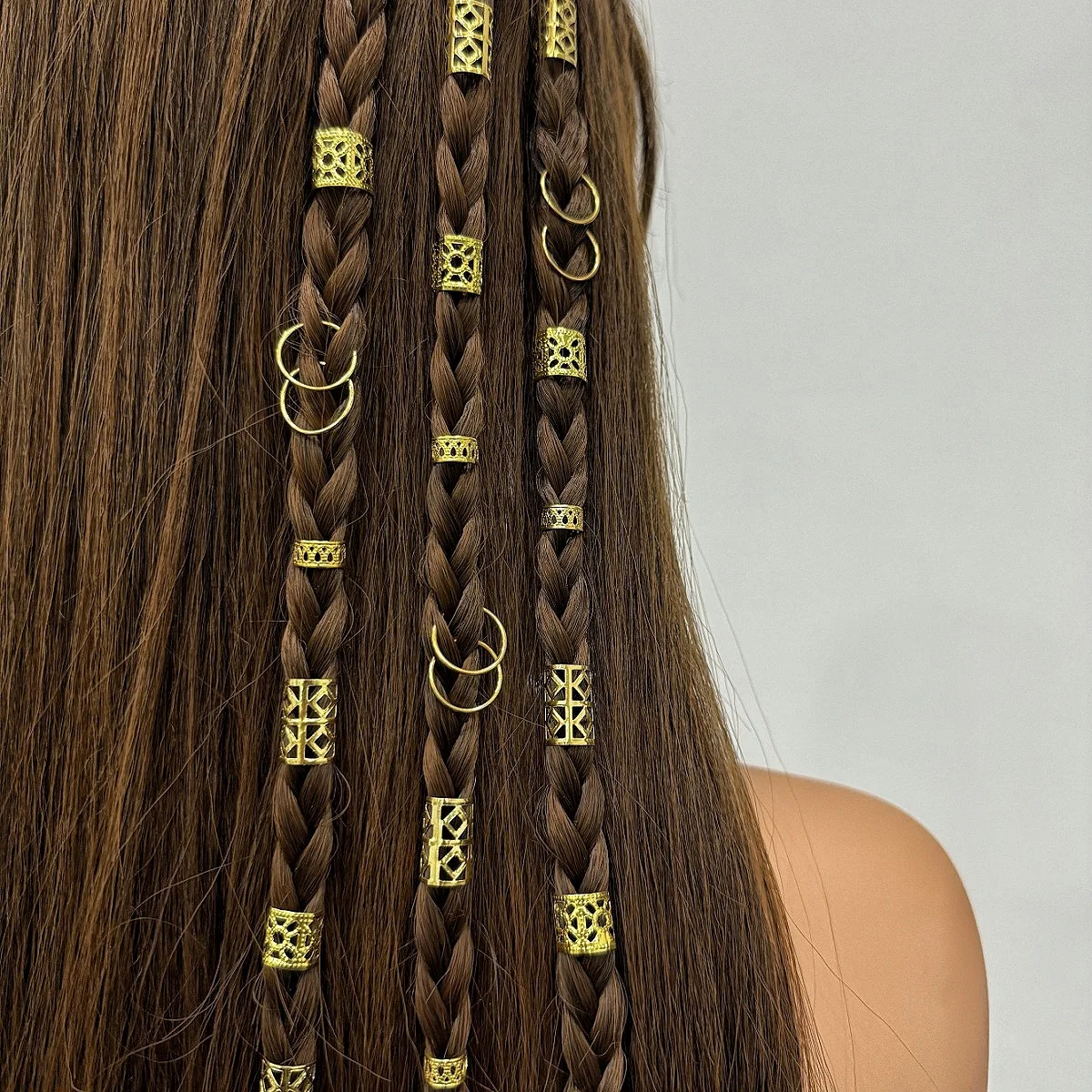 Accessori per capelli fai-da-te 40 pezzi eleganti anelli scavati modelli misti per donne ragazze trecce bohémien capelli Loc antiscivolo