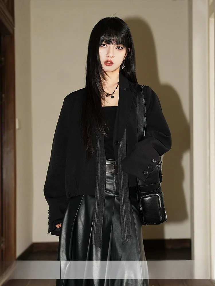 

Early Spring New Arrival Quirky Design Commute Ready Suit Jaet Ele Personali Polyester Fiber Long Sve ort Coat