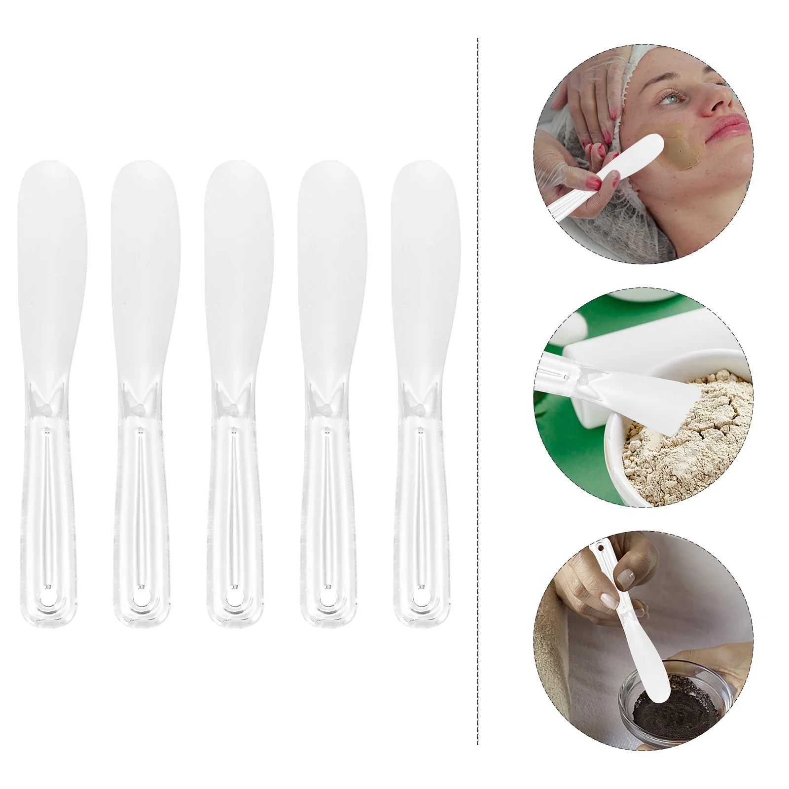

5 Pcs Beauty Applicator Face Mask Mixing Spoon Spatula Facial Scoop Tool Application