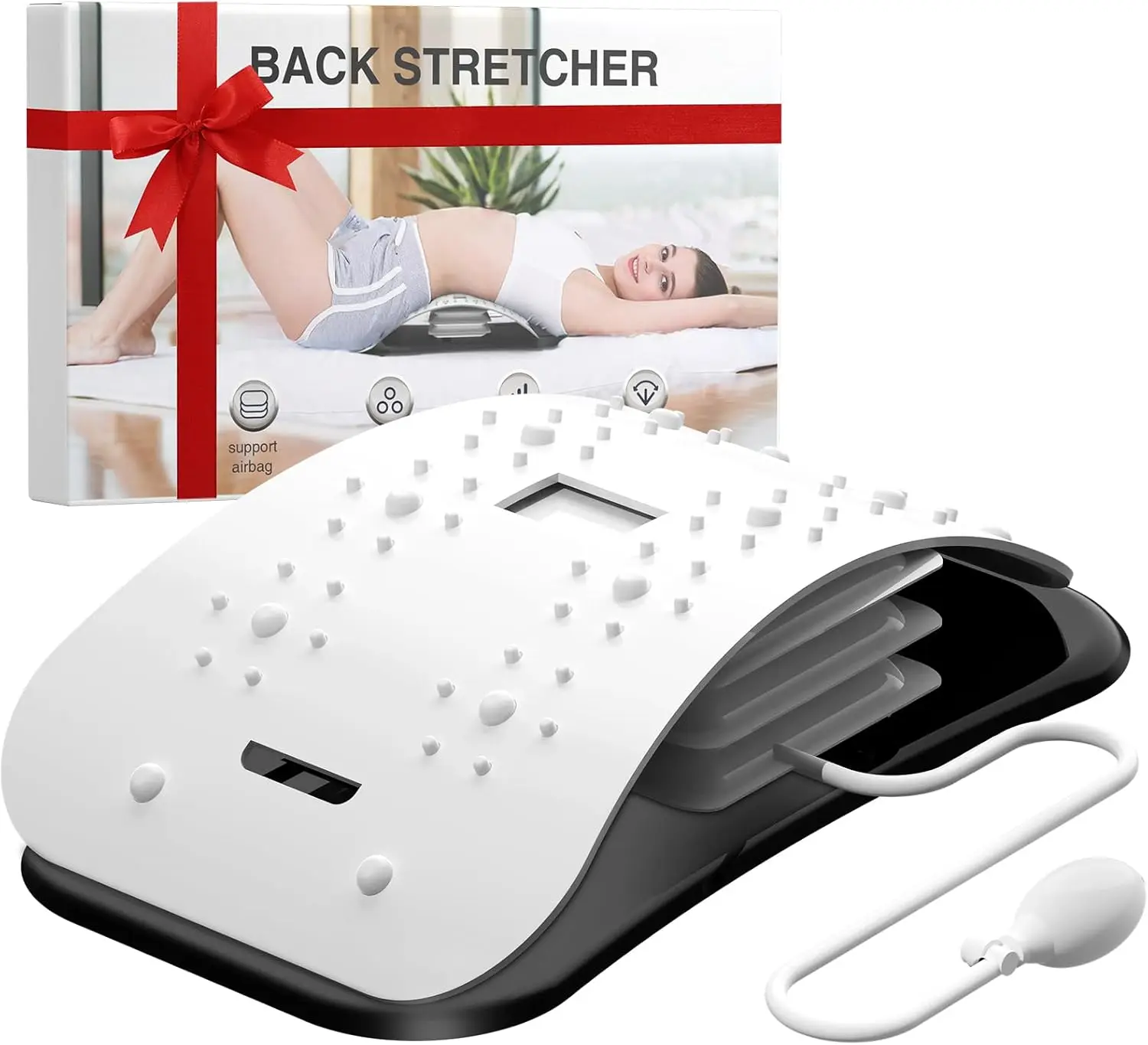 

Adjustable Back Stretcher for Lower Back Pain Relief, Lumbar Support Board with Airbag System