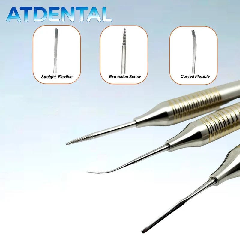 

Titanium Tip Flexible Dental Elevator Periotome Extraction, NiTi Flexible Dental Instrument for Teeth Root Extraction