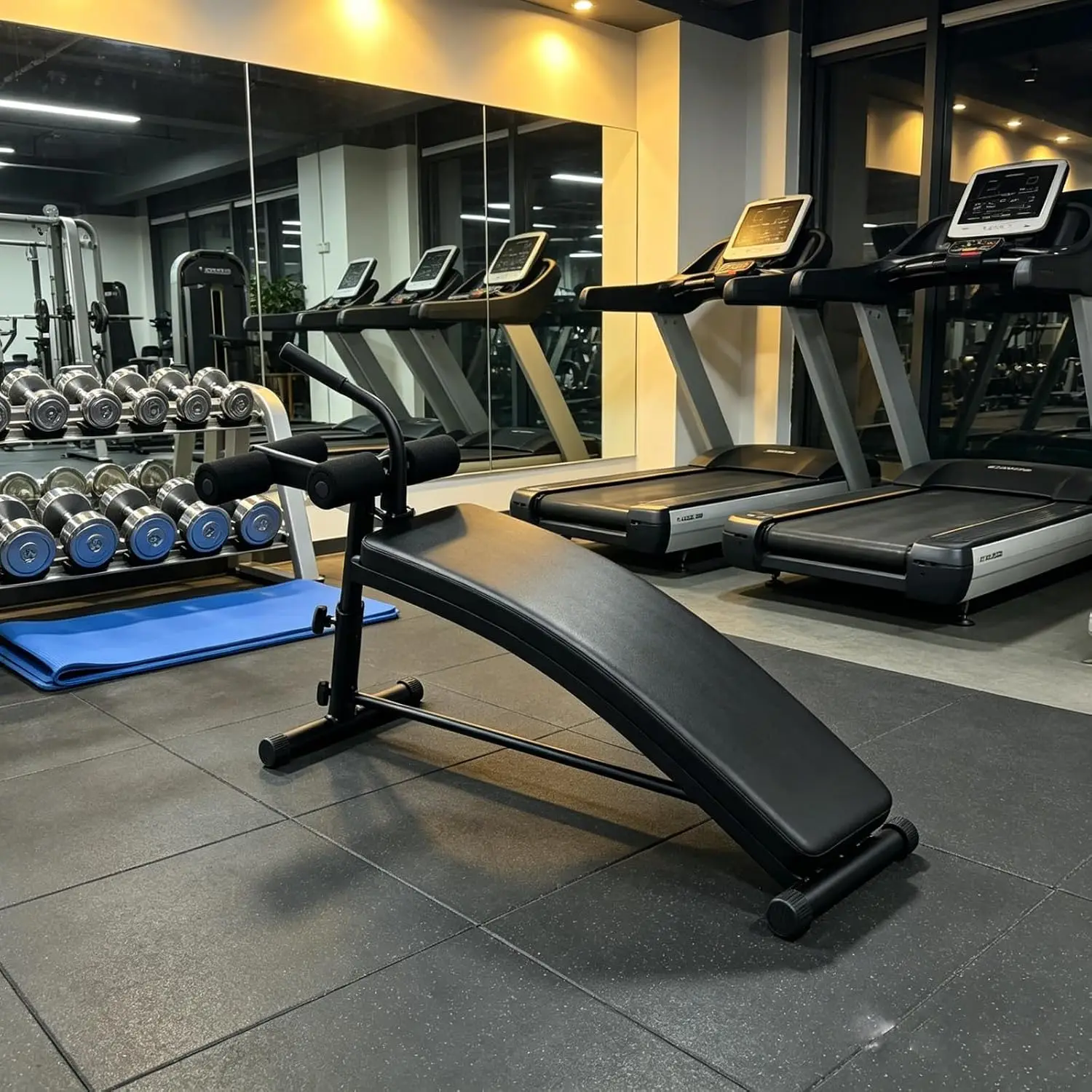 Adjustable Decline Bench for Home Gym, Foldable Sit Up Bench with Thick Foam Padding, Non-Slip Feet Machine