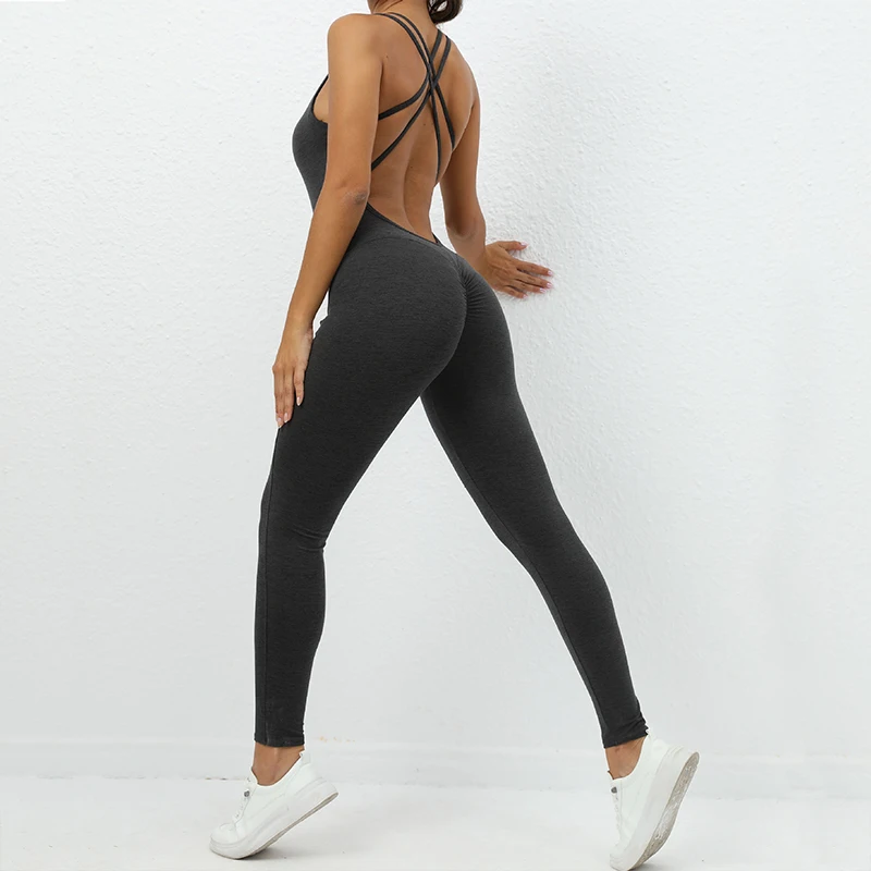 Hearuisavy-Conjunto de gimnasio de una pieza para mujer, ropa de entrenamiento, Sexy, deportiva, Bodycon, monos de Fitness