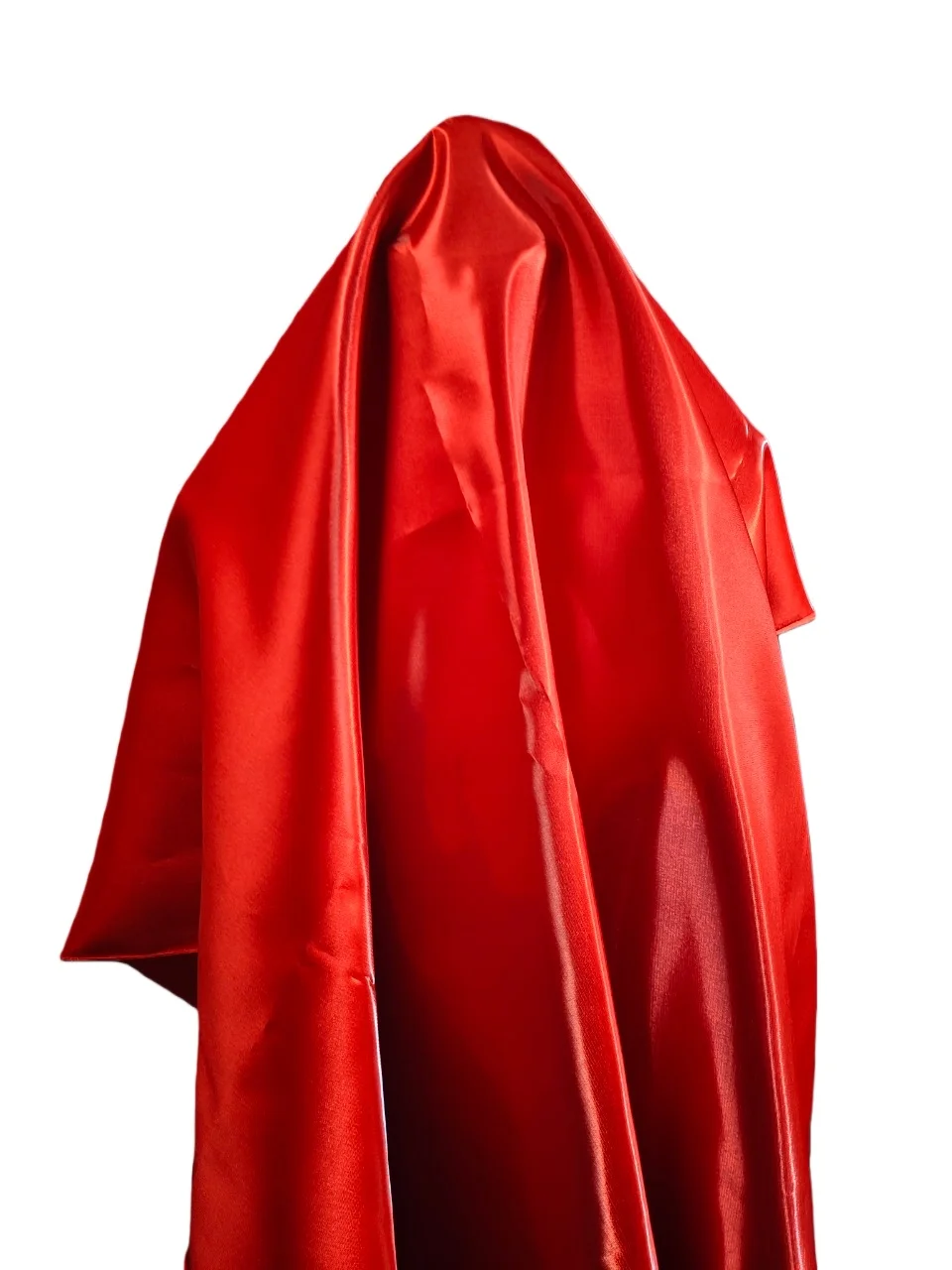 

Red luxury glossy crisp satin fabric sewn performance clothing DIY fashion designer material evening gown