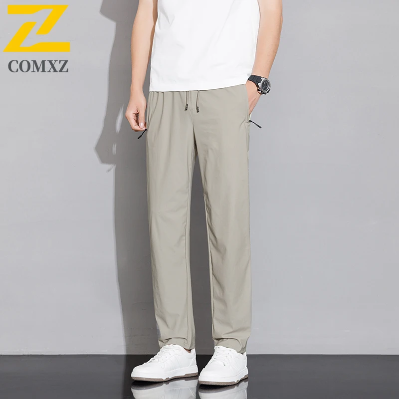 Summer Sports Pants Men's Casual Ice Silk Quick-drying Thin Straight Pants Jogger Gym Breathable plus size 8xl 9xl 11xl Trousers