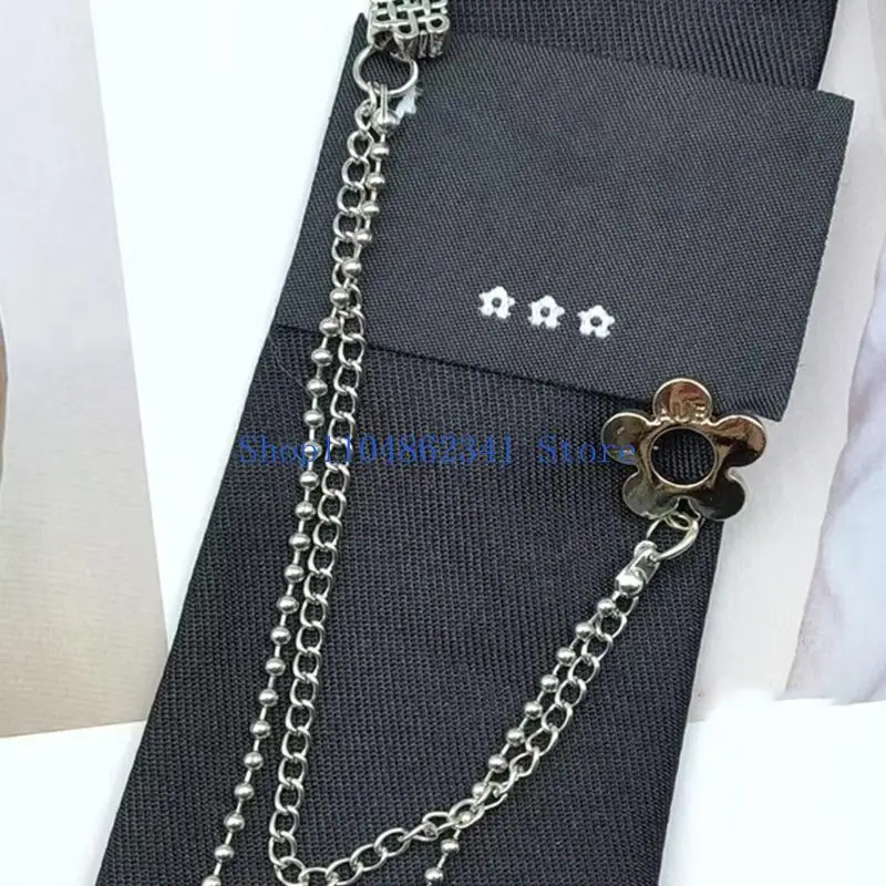 5asd British Chain Designs Neck Tie Daily Use Tie Uniform Neckwear for Music Festival