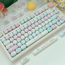 Rainy Concert Theme MOG Keycaps Thermal Sublimation PBT Round Cute Key Caps for Mechanical Keyboard Pink Blue Small Fresh Keycap