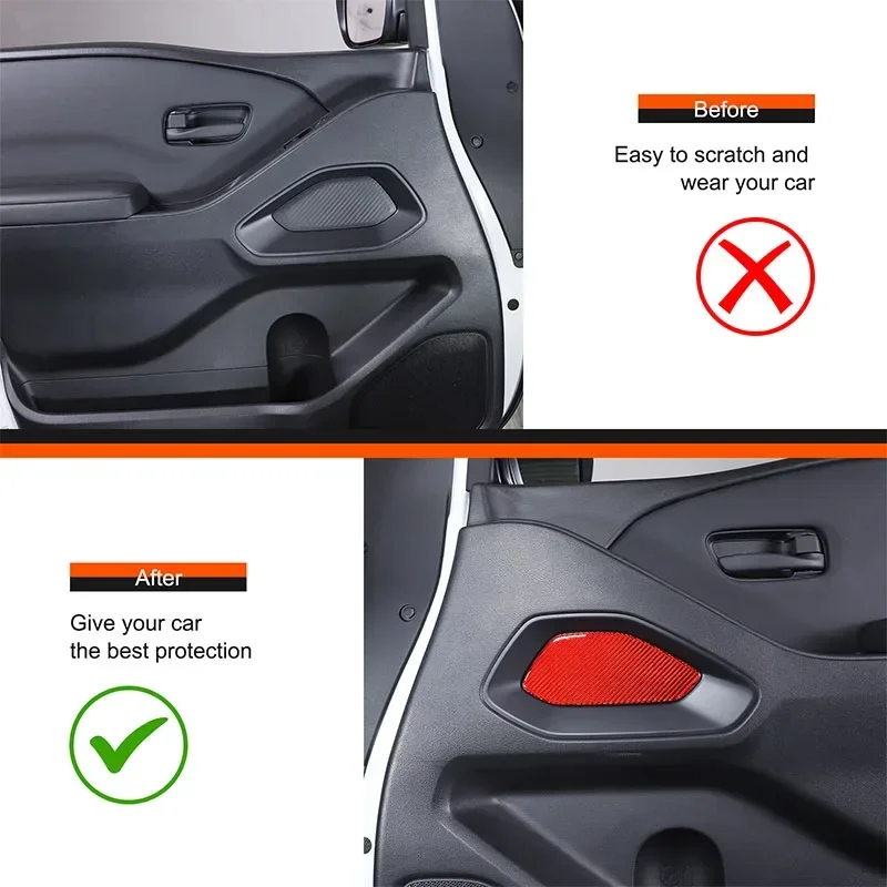 For Nissan Frontier 2024+ Car Door Panel Decorative Stickers Soft Carbon Fiber Interior Accessories 2 Pcs image 2