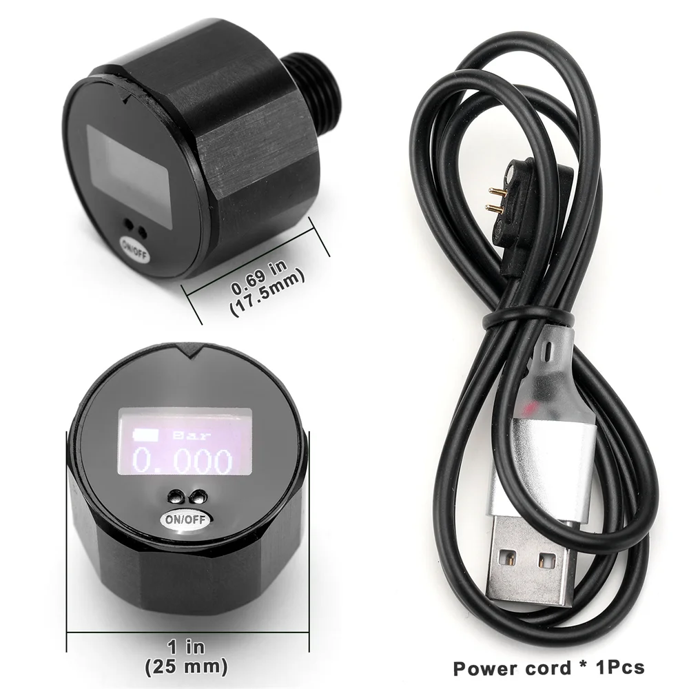 مقياس الضغط الرقمي عالي الدقة 25 مم 400 بار 1 بوصة PCP مقياس ضغط الهواء مع خيط bsp 1/8 بوصة