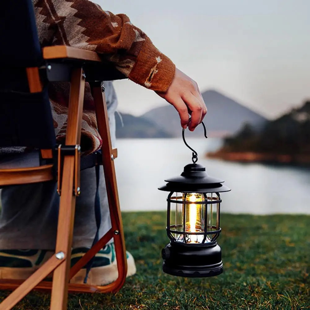 Camping Light Retro Knob Stepless Dimming Waterproof Fast Charging Illumination Searchlight Retro Barn Light Outdoor Camping