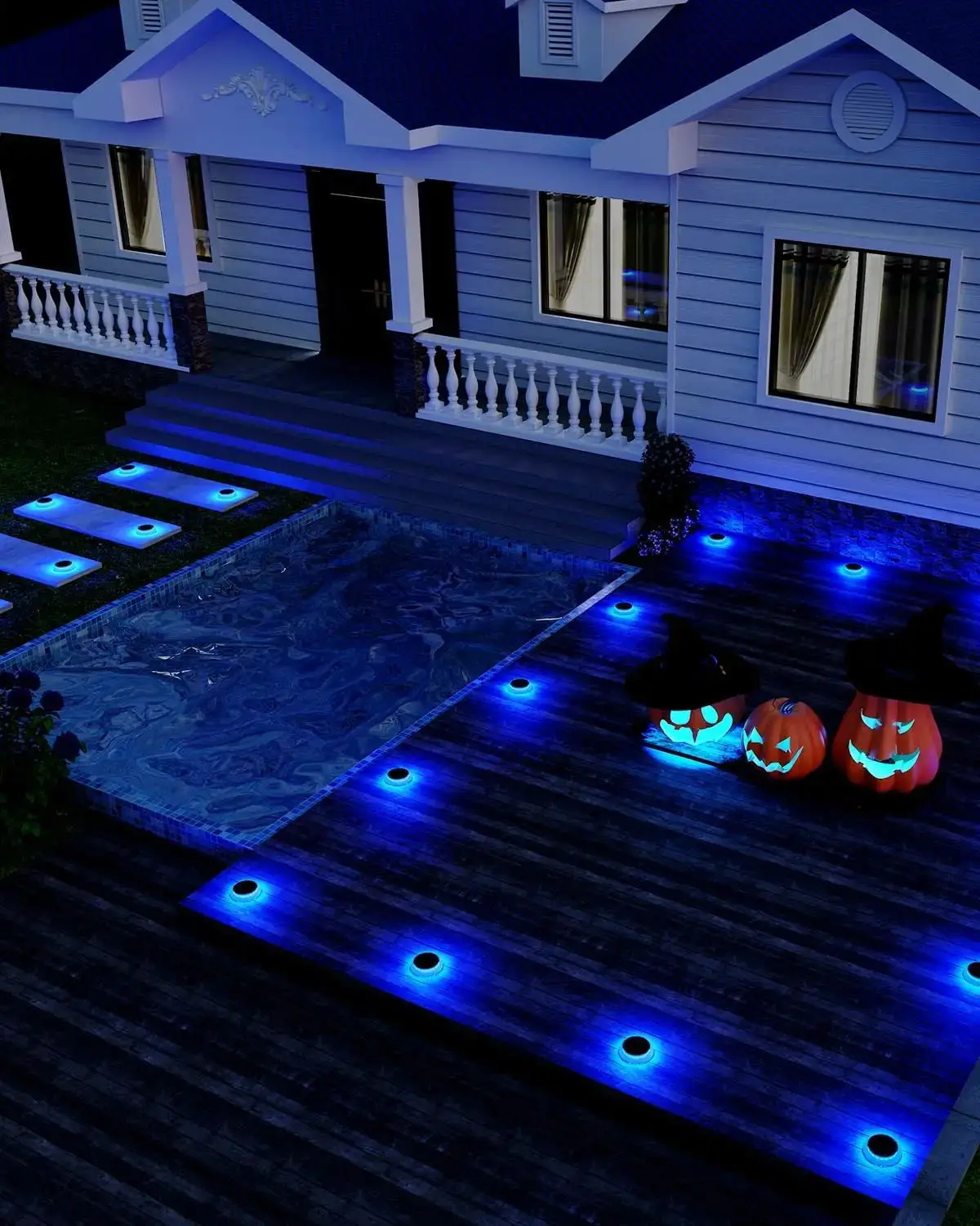 Imagem -06 - Impermeável Led Solar Deck Lights Outdoor Step Lights Ip68 Apto para Trilhos Escadas Quintal Pátio Caminho Garagem Pcs