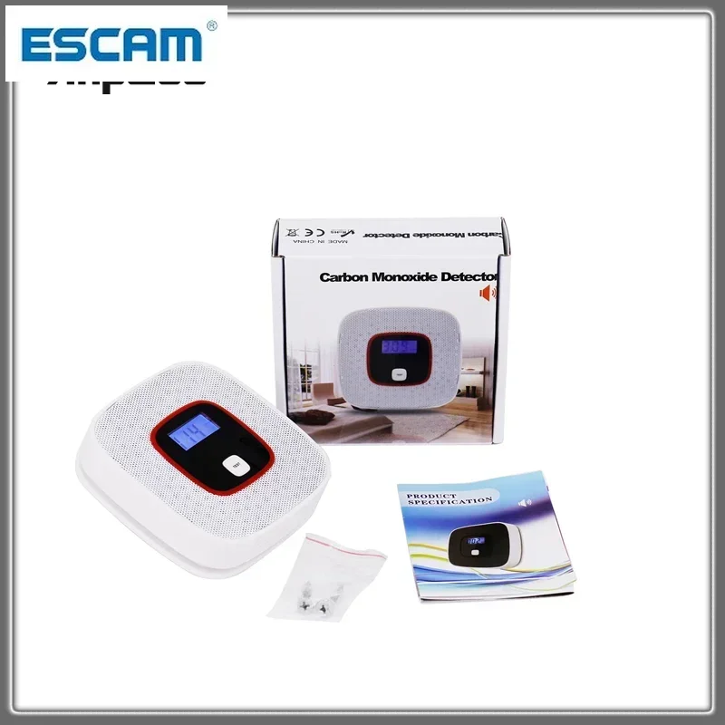 Allarme fotoelettrico indipendente senza fili per avvelenamento da monossido di carbonio LCD Allarme vocale Sensore di gas CO Rilevatore di CO Casa