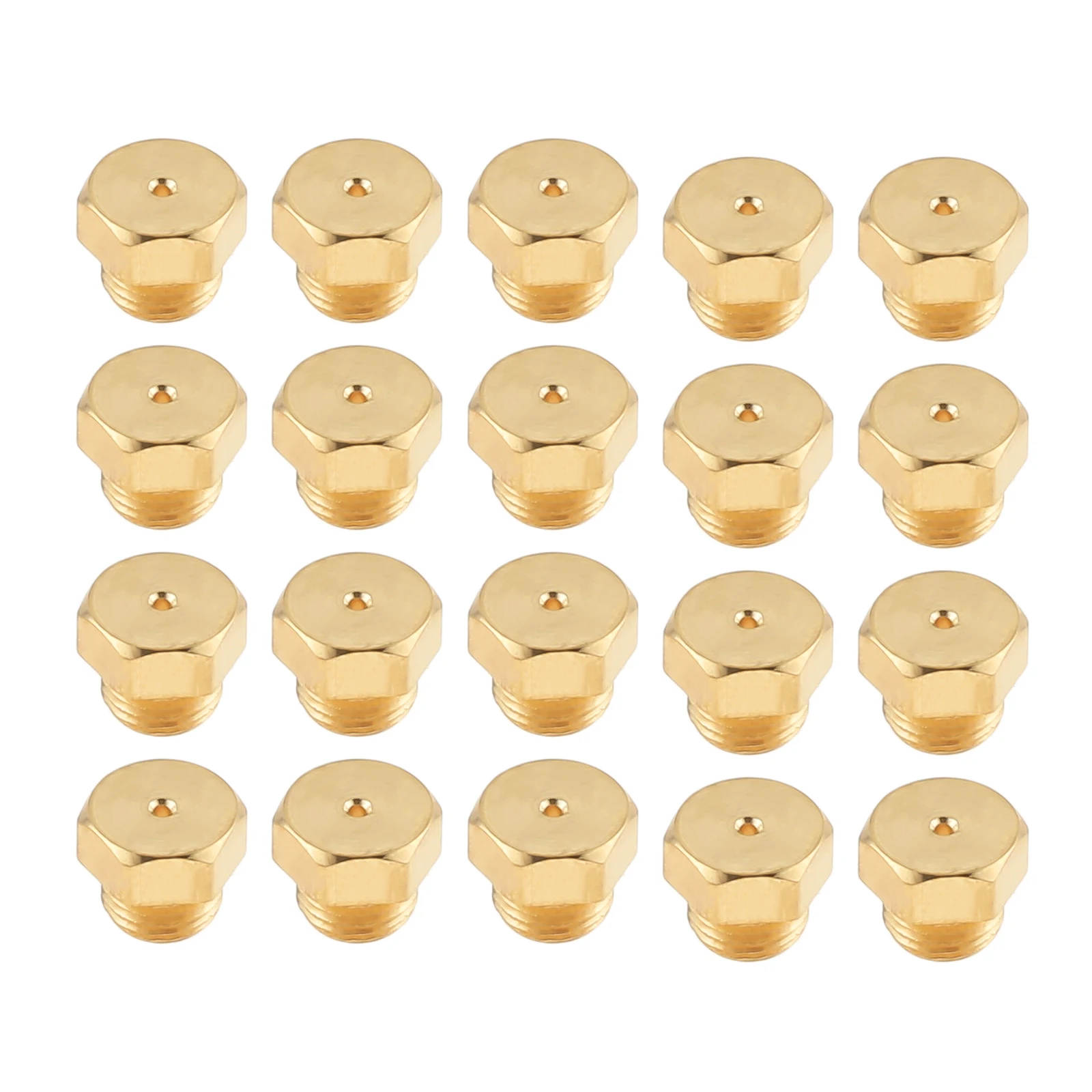 20Pcs M5x0.5mm/0.68mm Brass Jet Nozzles for Propane LPG Gas Pipe Water Heater DIY Burner Parts LP Gas Conversion Kit