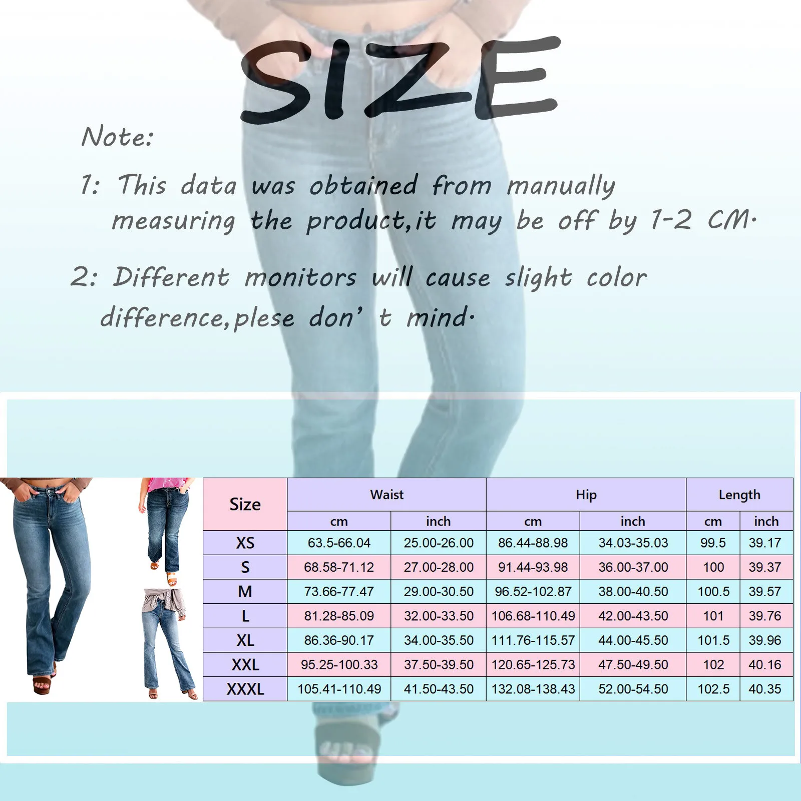 Fashion Large Size Loose High Elastic Slim Fitting Micro-Flared Ladies Jeans Pants Stretchy Classic Casual Denim For Women