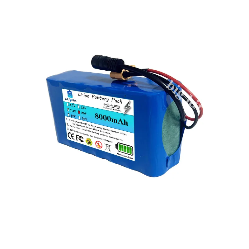 100% Original 7S2P 29V 8000mAh 18650 Lithium-ion Rechargeable Battery, suitable for all 29V motor equipment, with 15A BMS