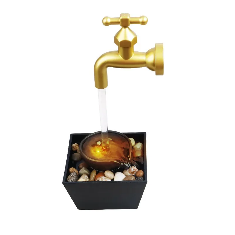 Desktop Circulating Water Fountain Ornament, Indoor Water Feature for Living Room Office, Housewarming & Business Opening Gift