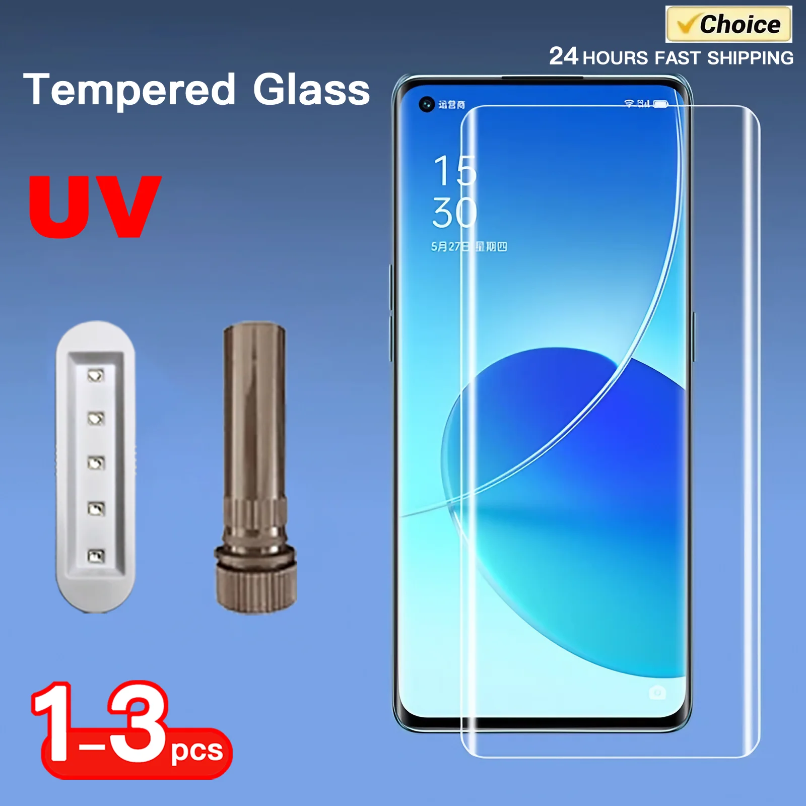 1-3PCS UV Tempered Glass for Realme 14 13 12 11 10 Pro Plus GT 7Pro 6T 3D Full Coverage for Realme 15 Pro Plus  Screen Protector