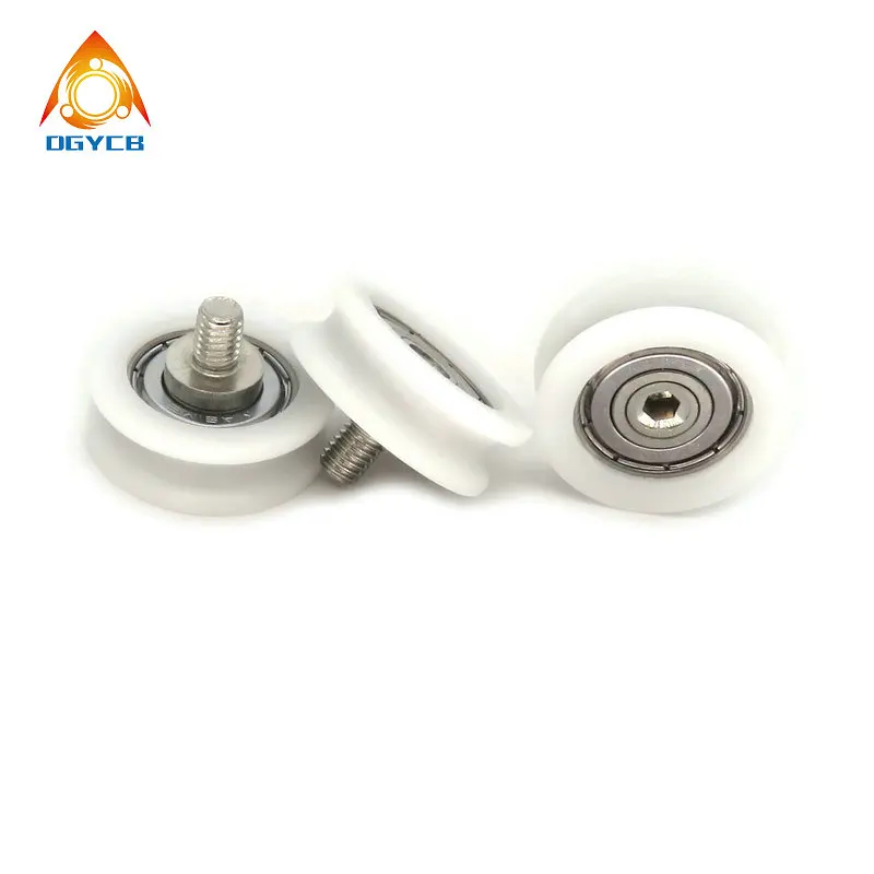 4pcs 30mm Diameter POM U Type Groove Pulley Wheel With M6 Screw BSU60830-10C1L8M6 M6*30*10 Plastic Coated Bearing 30mm OD Roller