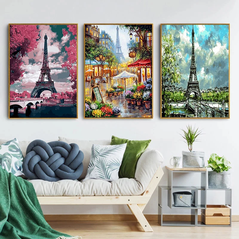 Cuadros Clásicos de Europa, Francia, París, Torre Eiffel, Pinturas en Lienzo, Paisajes, Arte de Calle, Pósters e Impresiones, Cuadros