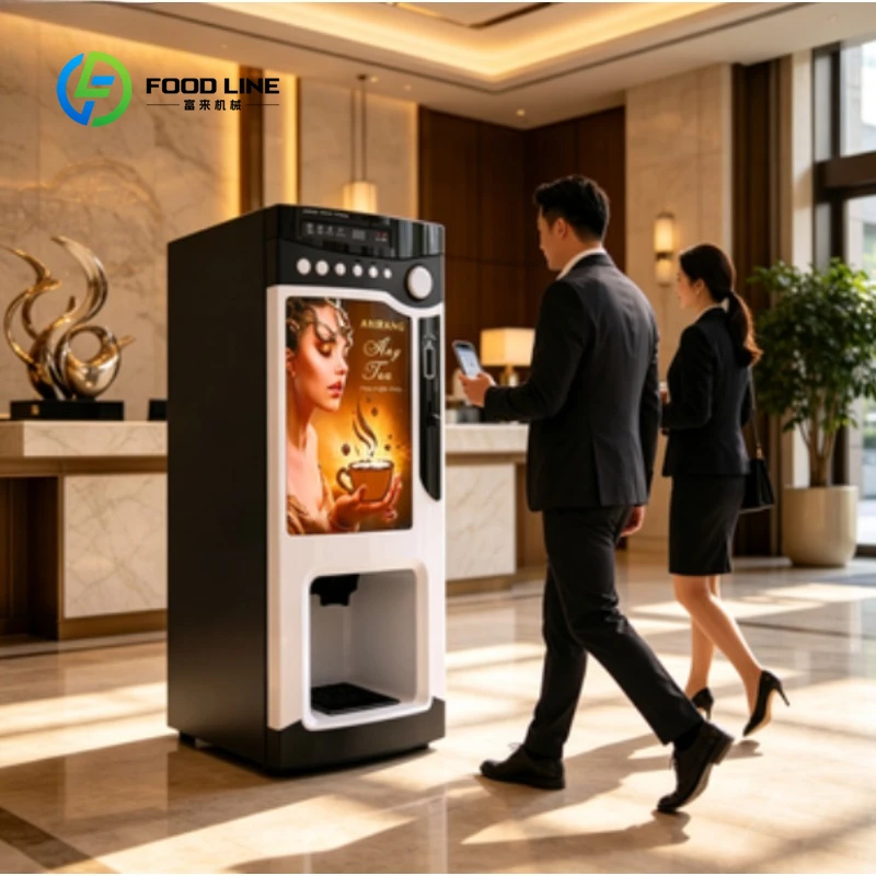 Custom Instant Coffee Vending Machine Coin Operated with 3 Drink Flavors SDK Function Commercial Self-service Vending Machine