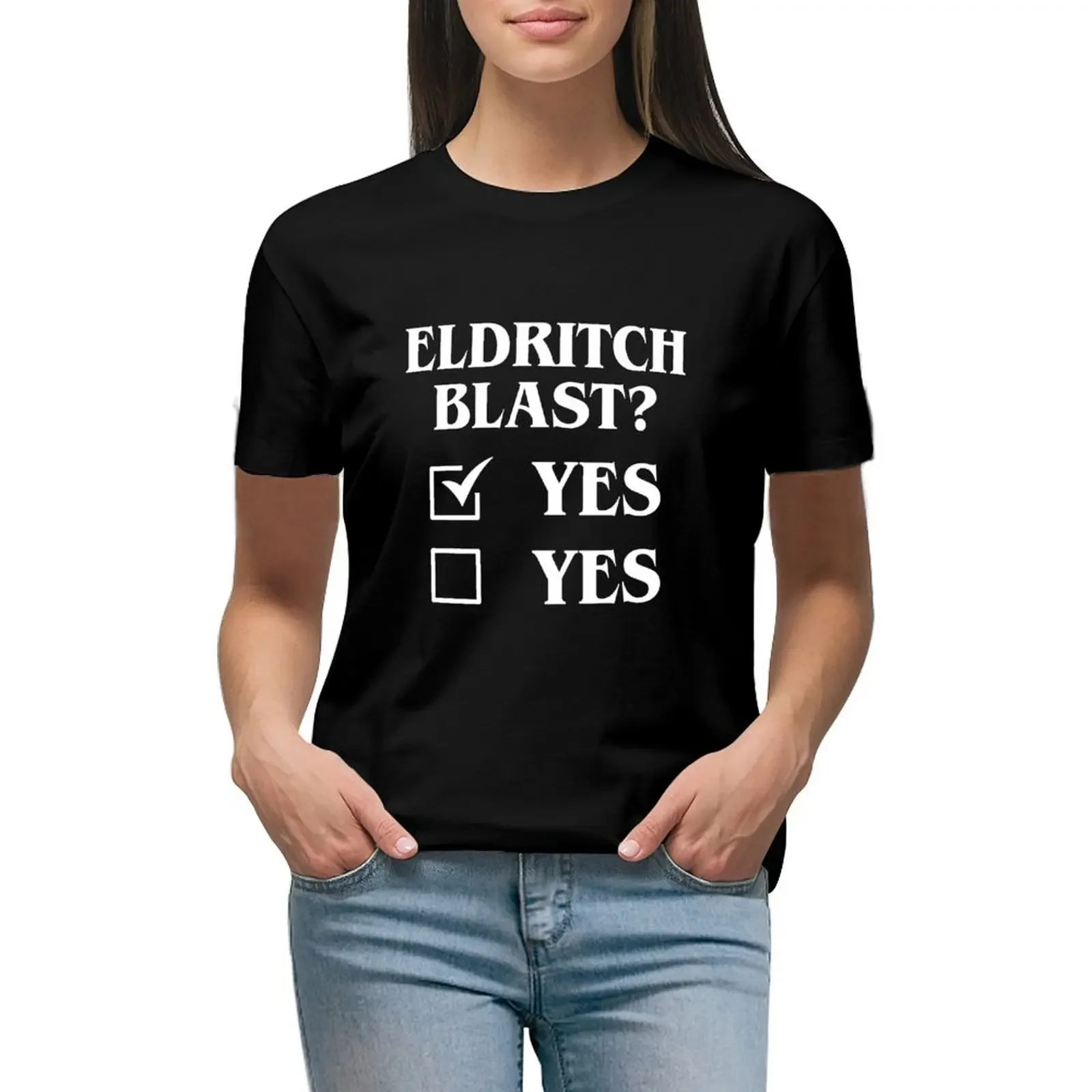 

Eldritch Blast Yes Yes Funny Tabletop RPG Meme T-Shirt sublime animal print shirt for girls tops t shirt dress Women